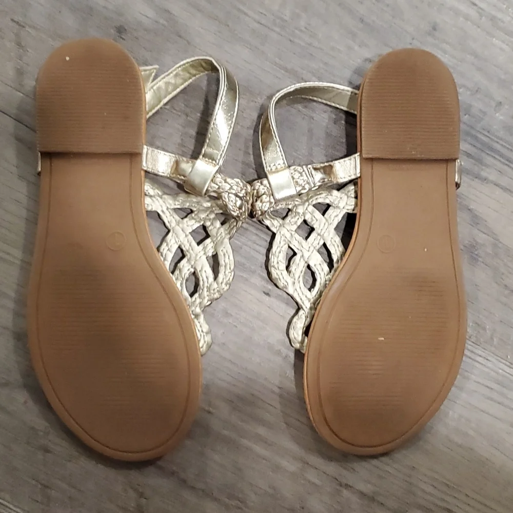 Cat & Jack Gold Rope Sandals Size 1
